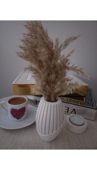 BEYAZ ISKANDİNAV PAMPAS VAZOSU