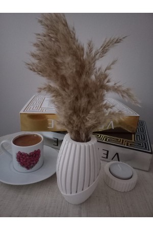 BEYAZ ISKANDİNAV PAMPAS VAZOSU
