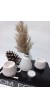 PAMPAS VAZOLU TABAKLI İKİLİ TEALİGHT MUMLUK SET BEYAZ