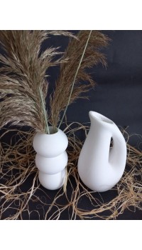 SÜRAHİ BALON VAZO SET BEYAZ