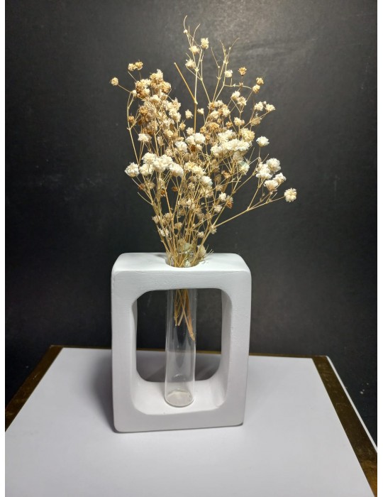 Kuru Çiçeklik Vazo, Beyaz ( Dikdörtgen Model ) Cam Tüplü Dekoratif Vazo Kuru Çiçeklik Vazo, Beyaz ( Dikdörtgen Model ) Cam Tüplü Dekoratif Vazo
