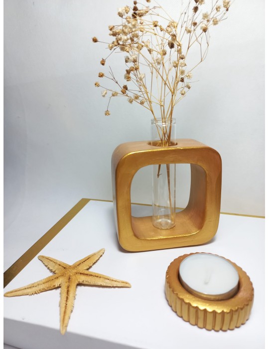 Minimal Vazo, Cam Tüplü ( Kare Model ) Dekoratif Antiquity Gold Vazo Minimal Vazo, Cam Tüplü ( Kare Model ) Dekoratif Antiquity Gold Vazo