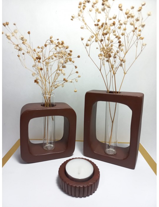 Chocolate Kahve Vazo Set 2'li,Kare-Dikdörtgen Formlu, Dekoratif Cam Tüplü, Kuru Çiçek Vazosu Chocolate Kahve Vazo Set 2'li,Kare-Dikdörtgen Formlu, Dekoratif Cam Tüplü, Kuru Çiçek Vazosu