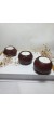 Geometrik Desenli Chocolate Kahve 3'lü Mumluk Set, Dekoratif Masa Sehpa Üstü Aksesuar
