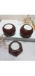 Geometrik Desenli Chocolate Kahve 3'lü Mumluk Set, Dekoratif Masa Sehpa Üstü Aksesuar