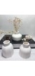 Modern Minimal Vazo Set 3'lü, Ev & Ofis Hediyelik, Dekoratif Obje, Beyaz