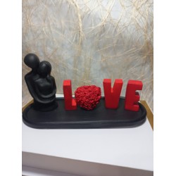 LOVE Yazılı Kalp Figürlü Sarılan Sevgili Biblo Set Siyah-Kırmızı LOVE Yazılı Kalp Figürlü Sarılan Sevgili Biblo Set Siyah-Kırmızı