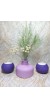 Şık Tasarım Minimal Vazo, İkili Mumluk Set Ev&Ofis,Dekoratif Aksesuar Mor-Lila