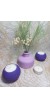 Şık Tasarım Minimal Vazo, İkili Mumluk Set Ev&Ofis,Dekoratif Aksesuar Mor-Lila