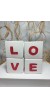  LOVE Yazılı 4'lü Dekoratif Mumluk Set Beyaz-Kırmızı