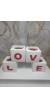  LOVE Yazılı 4'lü Dekoratif Mumluk Set Beyaz-Kırmızı