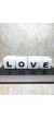  LOVE Yazılı 4'lü Dekoratif Mumluk Set Beyaz-Siyah
