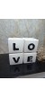  LOVE Yazılı 4'lü Dekoratif Mumluk Set Beyaz-Siyah