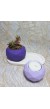 Geometrik Desenli Tabaklı Sukulent Saksı ve Mumluk Set, Masa Sehpa Üstü Dekoratif Obje Mor-Lila