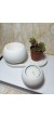 Tabaklı Düz Yuvarlak Sukulent Saksı ve Mumluk Set, Hediyelik Dekoratif Obje Beyaz