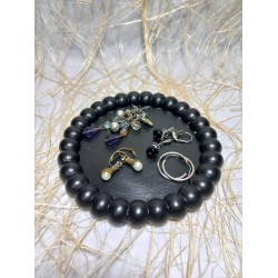 Bubble Yuvarlak Dekoratif Takı Tabağı Siyah