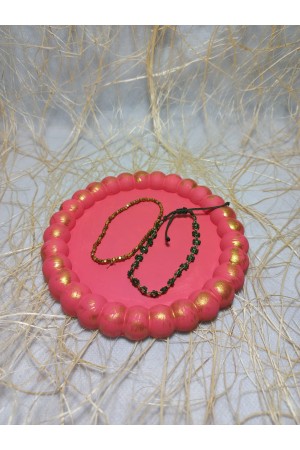 Bubble Yuvarlak Dekoratif Takı Tabağı Pembe