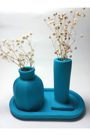 Tabaklı Dekoratif İkili Vazo Set Random