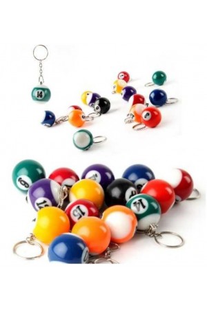 Mini Bilardo Şekilli Anahtarlık Random