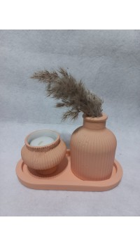 TABAKLI KÜP VAZOLU FİJİ MUMLUK SET RANDOM TABAKLI KÜP VAZOLU FİJİ MUMLUK SET RANDOM