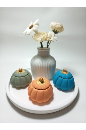 Tabaklı 3'lü Mini Balkabağı Vazo Dekoratif Set Random