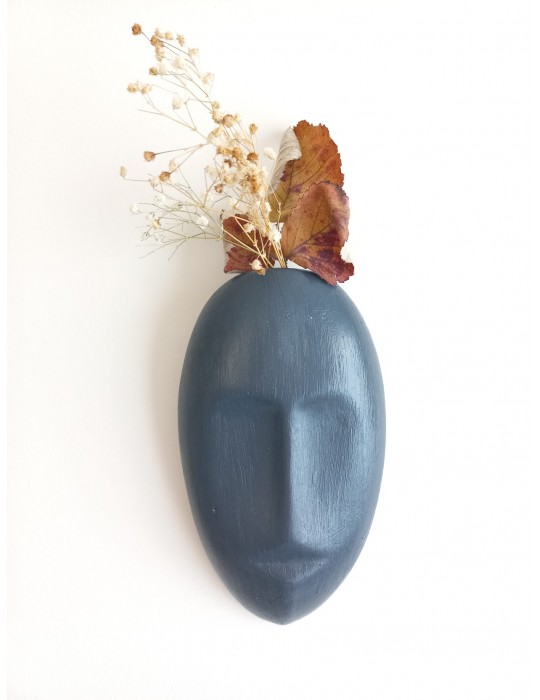 Dekoratif Mask Duvar Vazosu, Duvar Dekoru ,Heykel Duvar Süsü, Antrasit Dekoratif Mask Duvar Vazosu, Duvar Dekoru ,Heykel Duvar Süsü, Antrasit