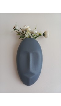 Dekoratif Mask Duvar Vazosu, Duvar Dekoru ,Heykel Duvar Süsü, Gri Dekoratif Mask Duvar Vazosu, Duvar Dekoru ,Heykel Duvar Süsü, Gri