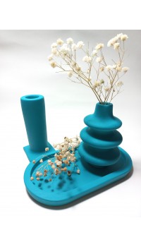 Dekoratif  3 Parça Tabaklı Vazo Set Random