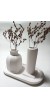 Tabaklı Dekoratif İkili Vazo Set Beyaz Tabaklı Dekoratif İkili Vazo Set Beyaz