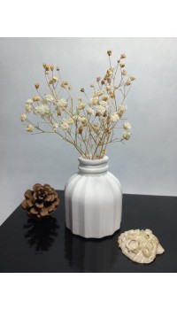 İnce Çizgili Vazo - Modern & Minimal Dekoratif Obje, Salon ve Ofis Çiçeklik, Beyaz İnce Çizgili Vazo - Modern & Minimal Dekoratif Obje, Salon ve Ofis Çiçeklik, Beyaz