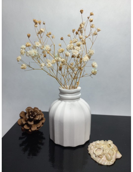 İnce Çizgili Vazo - Modern & Minimal Dekoratif Obje, Salon ve Ofis Çiçeklik, Beyaz İnce Çizgili Vazo - Modern & Minimal Dekoratif Obje, Salon ve Ofis Çiçeklik, Beyaz