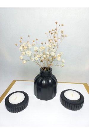 İnce Çizgili Vazo - Modern & Minimal Dekoratif Obje, Salon ve Ofis Çiçeklik, Siyah İnce Çizgili Vazo - Modern & Minimal Dekoratif Obje, Salon ve Ofis Çiçeklik, Siyah