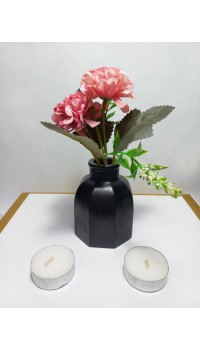 Dekoratif Minimal Vazo, Ev ve Ofis Hediyelik Aksesuar, Çiçeklik Siyah