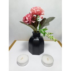 Dekoratif Minimal Vazo, Ev ve Ofis Hediyelik Aksesuar, Çiçeklik Siyah