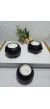 Geometrit Desenli Siyah 3'lü Mumluk Set, Dekoratif Masa Sehpa Üstü Aksesuar Geometrit Desenli Siyah 3'lü Mumluk Set, Dekoratif Masa Sehpa Üstü Aksesuar