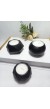 Geometrit Desenli Siyah 3'lü Mumluk Set, Dekoratif Masa Sehpa Üstü Aksesuar Geometrit Desenli Siyah 3'lü Mumluk Set, Dekoratif Masa Sehpa Üstü Aksesuar