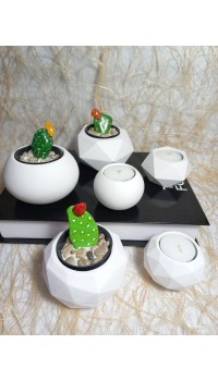 6 Parça Beyaz Ev ve Ofis Aksesuarı Sukulent/Kaktüs Saksı, Mumluk Set Dekoratif Obje 6 Parça Beyaz Ev ve Ofis Aksesuarı Sukulent/Kaktüs Saksı, Mumluk Set Dekoratif Obje