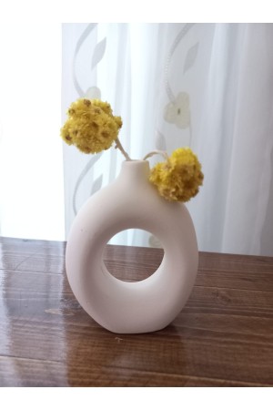 Halka Vazo Beyaz Halka Vazo Beyaz