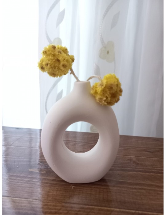 Halka Vazo Beyaz Halka Vazo Beyaz