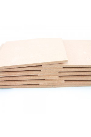 Sunta Kare Tahta Beyaz Kahverengi Hobi Hammadde 15x15 12'li Paket